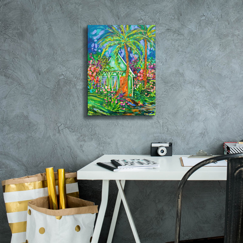 «Conch House» par Estelle Grengs, art mural sur toile, H 16 po x l 12 po x P 0,75 po