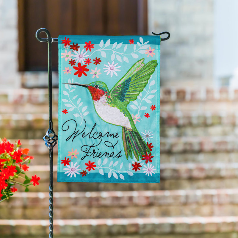Drapeau de jardin appliques de colibri