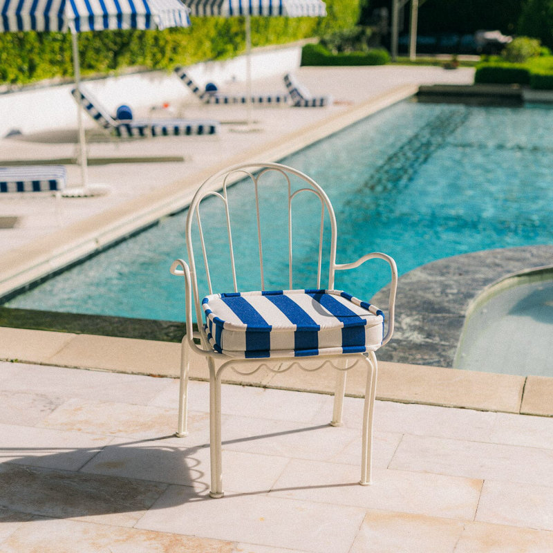 Al Fresco Outdoor Dining Chair, Blue/White