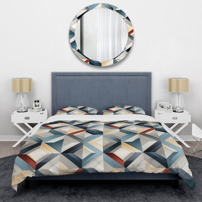Ensemble de housse de couette en microfibre bleu et orange