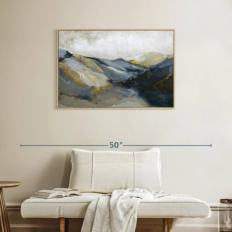 Out Line II, Cadre flottant en bois naturel, 37 po x 25 po