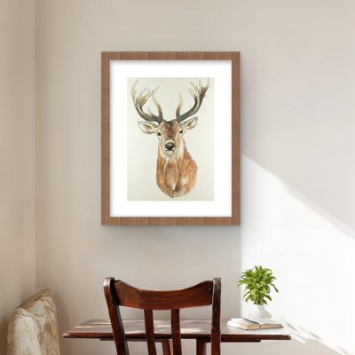 Portrait de chevreuil - reproduction encadrée pour la décoration de chambre à coucher
