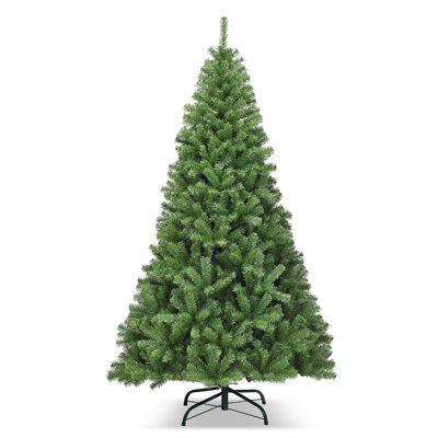 6 Ft Unlit Artificial Christmas Tree With 1,000 PVC Branch Tips & Metal Stand