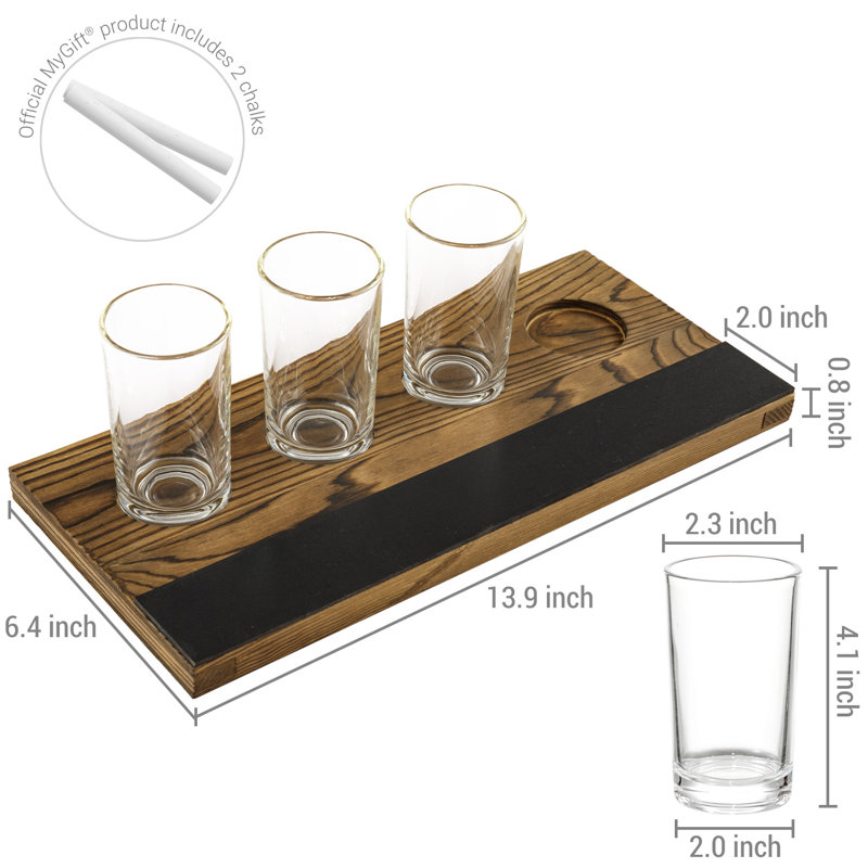 4 Piece 207ml Glass Beer Flight Set, Clear