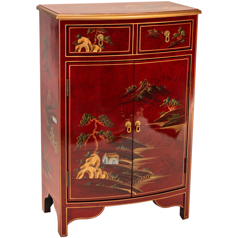 Abigayil Solid Wood Accent Cabinet, Red
