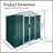 6Ftx4ft Apex Roof Green Outdoor Tool Storage House Garden Shed With Aluminum Alloy Frame And Sliding Door-119458105-119458104