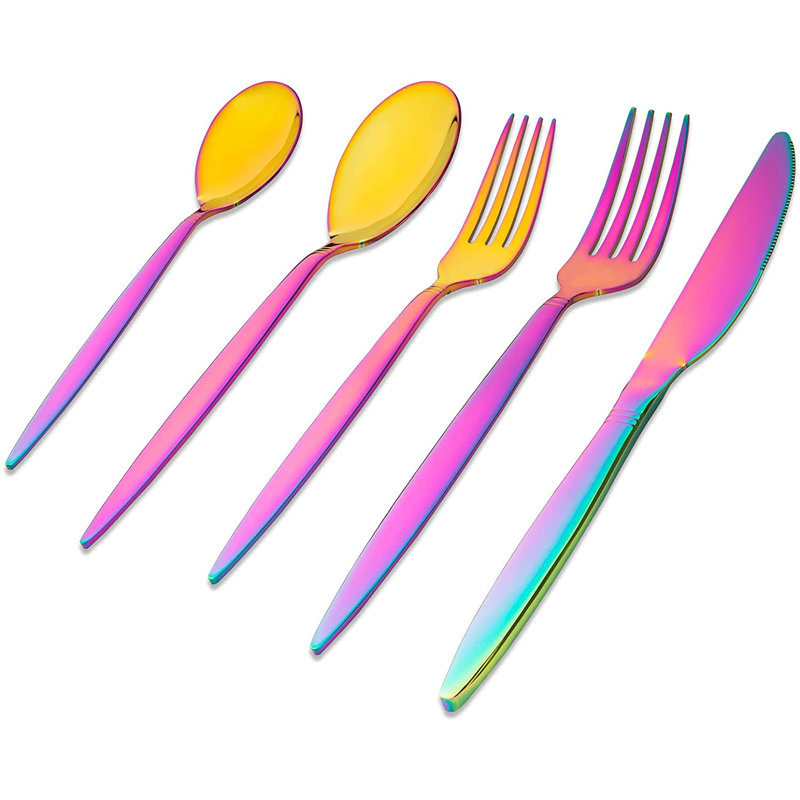 Ensemble de couverts en acier inoxydable 20 pièces Jaythian, service pour 4, Multicolore