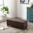 Demingo 41" Upholstered Contemporary Rectangular Storage Ottoman with Safety Hinge, Brown-1223927403