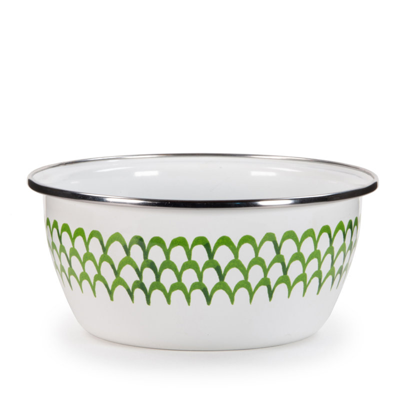Set of 4 Green Scallop Salad Bowls