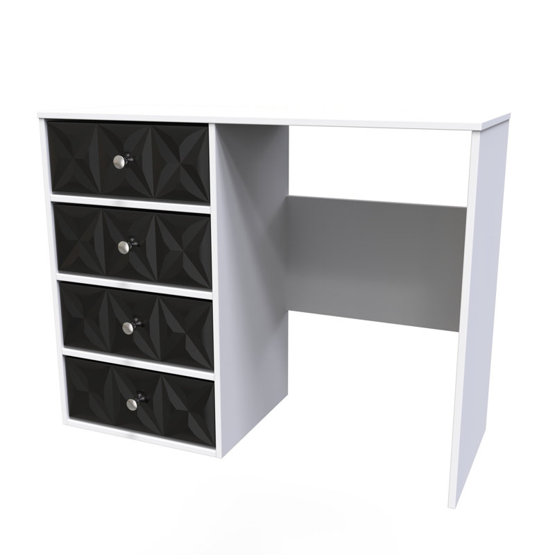 Carnlea Dressing Table, Deep Black/White