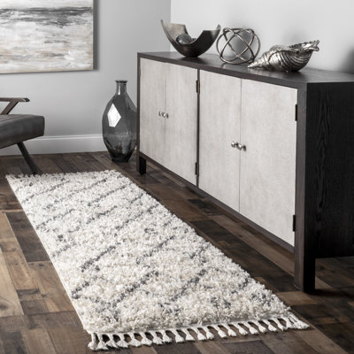 Tapis ivoire à motif géométrique Bibb