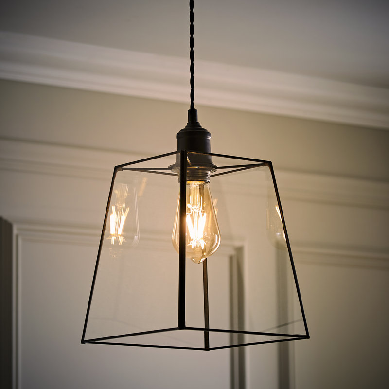 19cm H Glass Square Lamp Shade ( Clip On ), Black