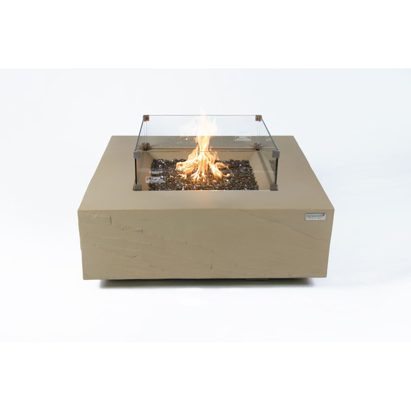 Capertree 40" Liquid Sandstone Fire Table, Propane, Black