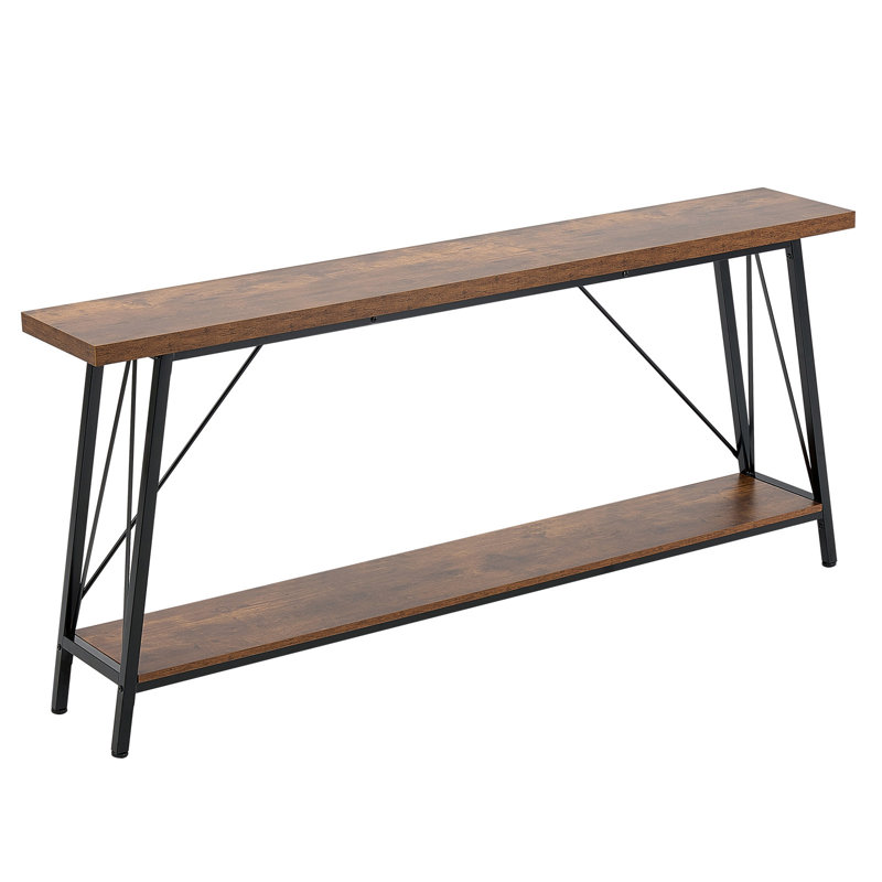 Narrow Console Sofa Table Couch Table 2-Tier for Entryway & Living Room