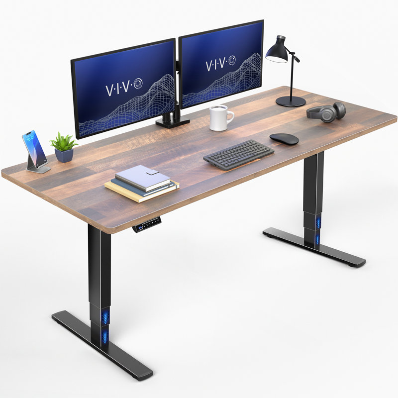 Vivo Electric 71" X 30" Stand Up Desk Workstation, Black, Black