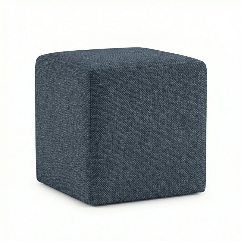 Berlin Gardens Lilly Hive 16" Square Pouf, Dark Blue