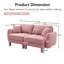 Canapé 2 places rose en tissu bouclé avec pieds cylindriques et en forme de coquillage, offrant une assise confortable et unique conçue pour un confort de détente dans la chambre.