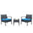 Adaleine 2-Person Patio Bistro Rattan Chair & Table Set with Cushions-1447022668