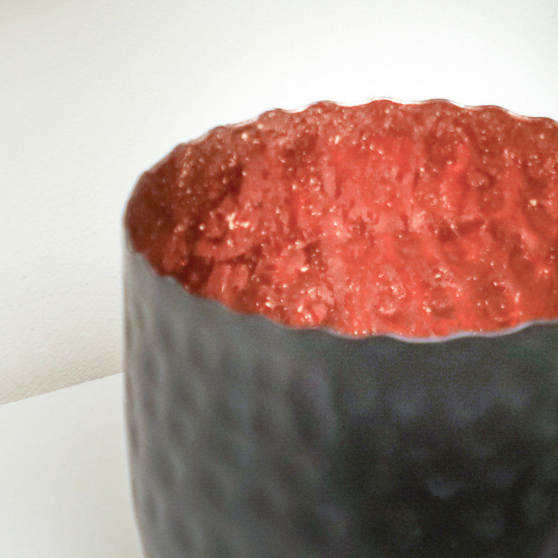 Metal Tealight Holder, 10cm H x 10cm W x 8.5cm D