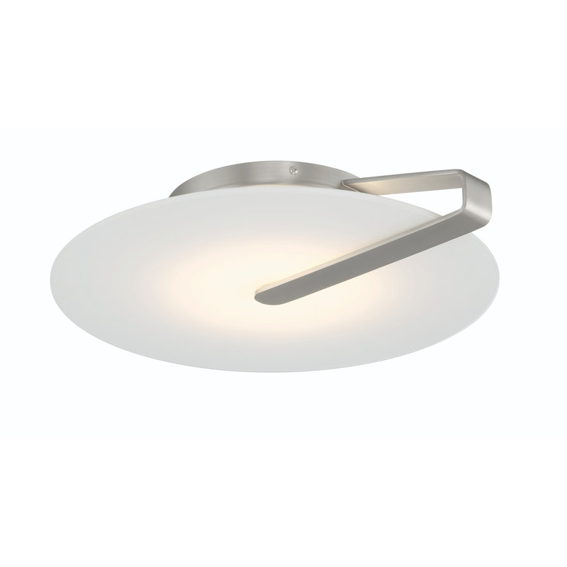 Plafonnier encastré 16,75 po Nuvola, Nickel / blanc