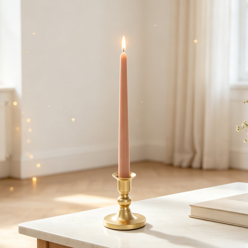 2 pièces-Bougeoir conique en métal doré, chandelier simple classique pour manteau de table