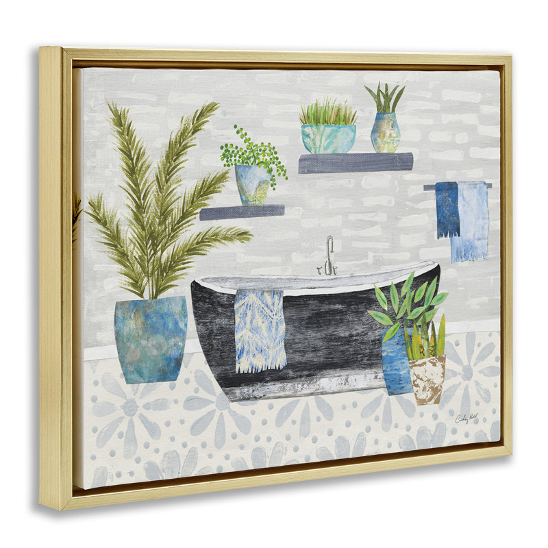 «Botanical Bath & Rustic Plants Floater», art mural sur toile par Courtney Prahl, H 25 po x l 31 po