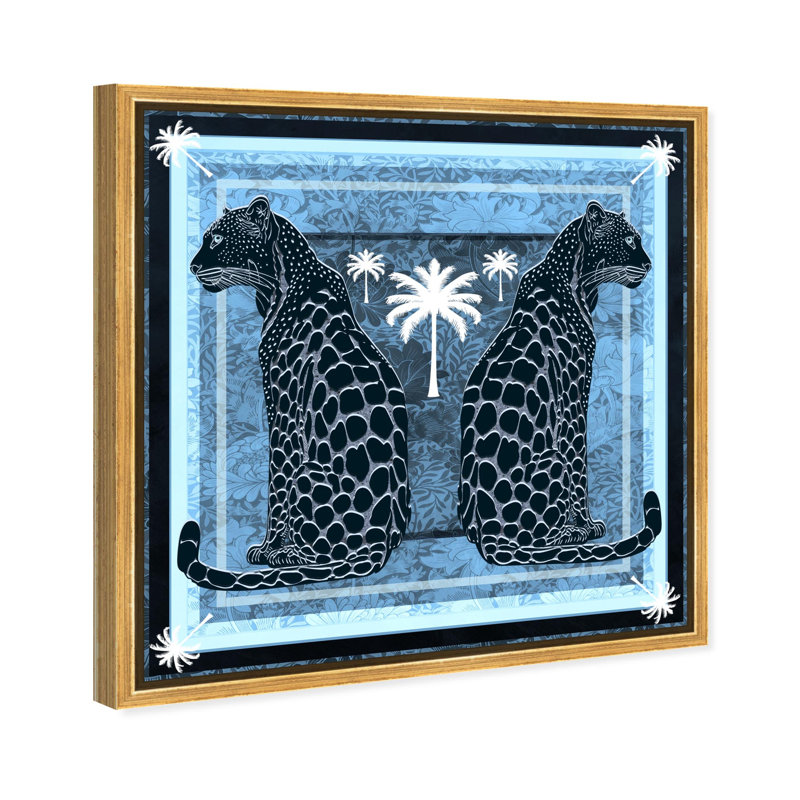 Casablanca Leopardo Reverse Print Glam Jungle by Oliver Gal, Black Frame,, 13"H x 13"W, Gold Frame