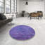 Tapis géométrique bleu / mauve / noir-1659144334