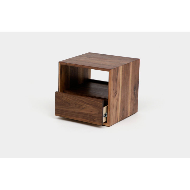 THN 18'' W Solid Wood Nightstand, Walnut, Bottom