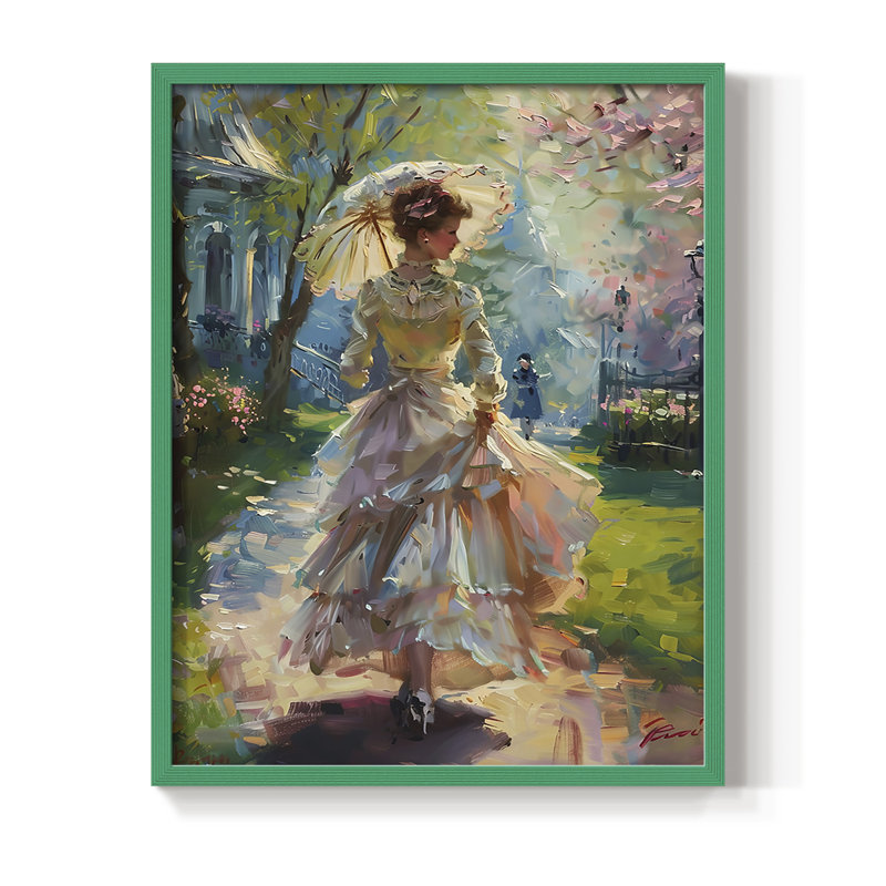 Reproduction encadrée WOMEN Series DCLII - bois massif, Vert, H 15 po x l 12 po