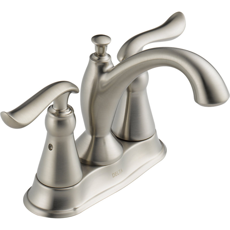 Linden Centerset Bathroom Faucet with Drain Assembly, 2-handle Bathroom Sink Faucet, Brilliance Stainless