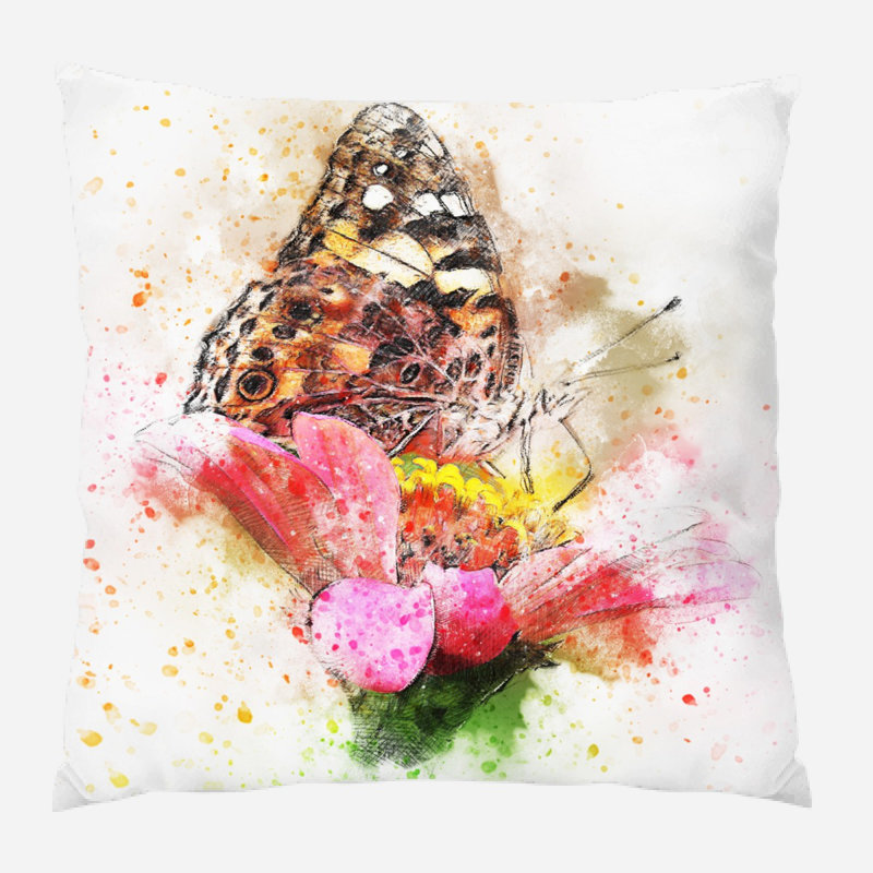 Coussin Butterfly, Microsuède, Intérieur