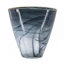 Vase en verre noir 9,3 x 4,7 x 9,3 po avec bordure dorée
