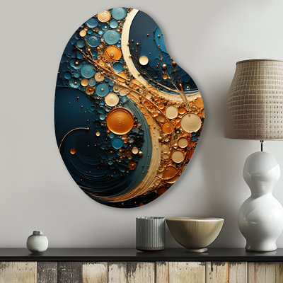 Drayton - Abstract Spirals Pear Shape Asymmetric Metal Wall Art