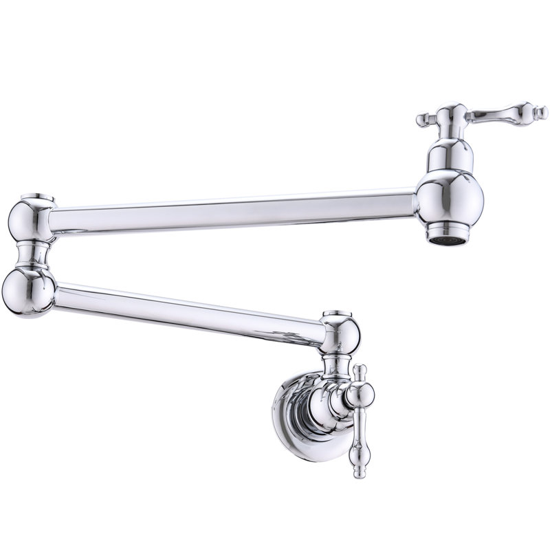 Wall Mounted Pot Filler Faucet In , Double Joint Swing Arms, Scratch , Rust , 100% Brass For And Simple Cleaning Activity Mount Faucet, Finish, Hygienic Kitchen
