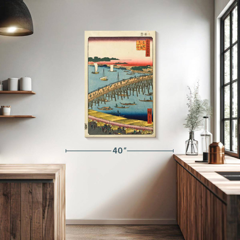 Lilie Ryogoku Bridge et la grande berge, H 39 po x l 26 po