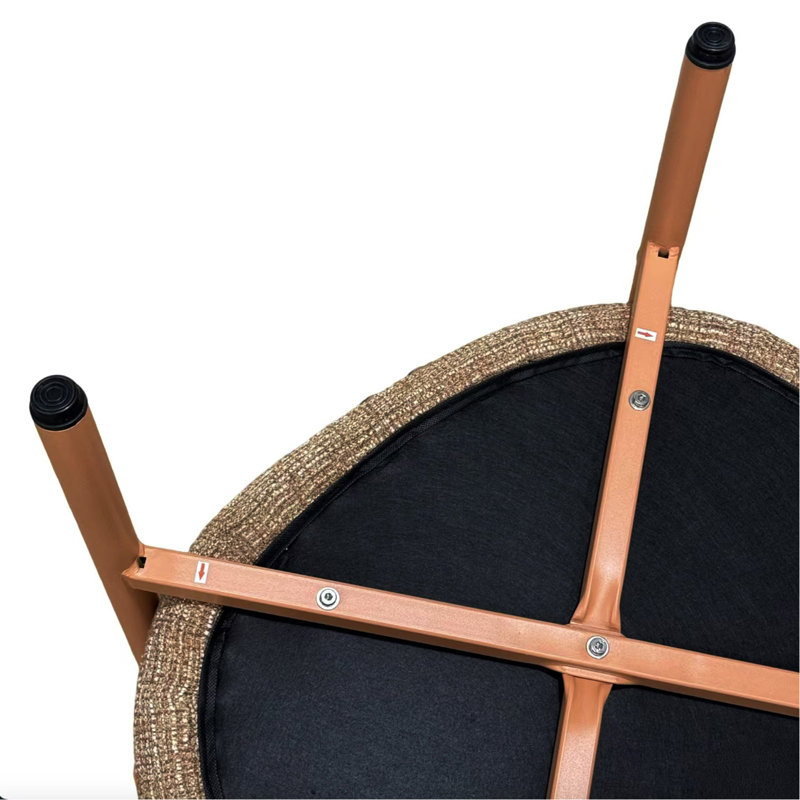 Ensemble de chaises d'appoint modernes 2 pièces avec table basse - ensemble de canapés en PP et en acier brun abricot, sièges rembourrés pour le salon, le salon et le balcon (2 chaises + 1 table)