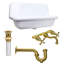 Fireclay Wallmount Bath Sink with Faucet, Drain and P-Trap Set-346126597