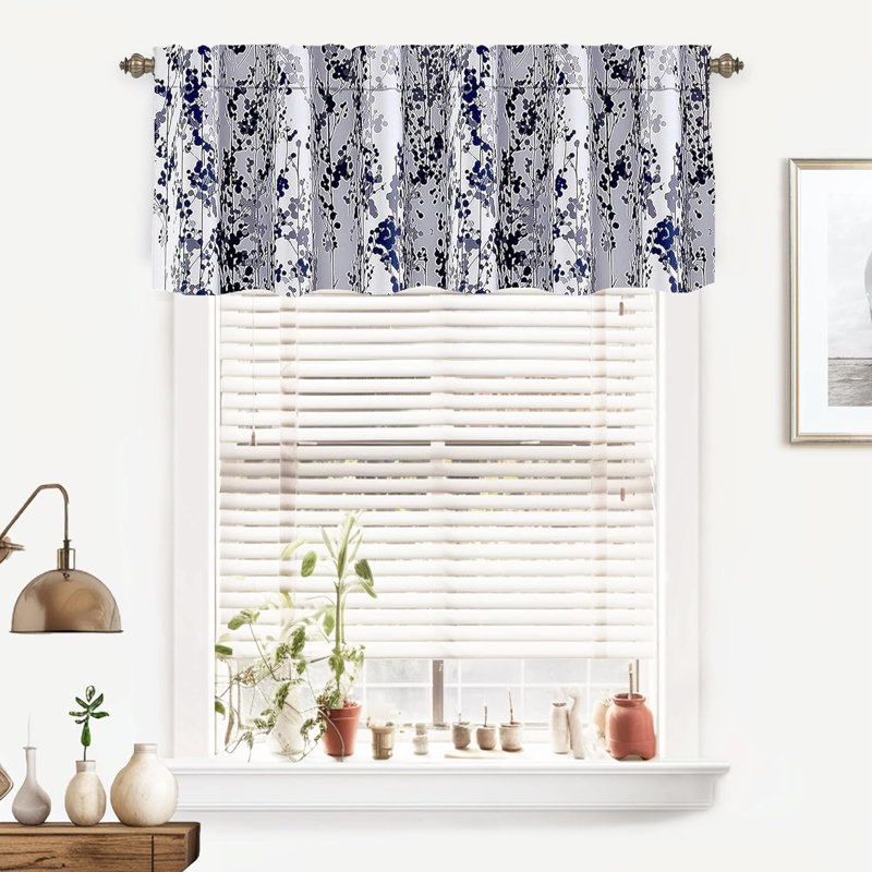 Cantonnière Gaven, Bleu marine / gris, L 52 po x L 18 po