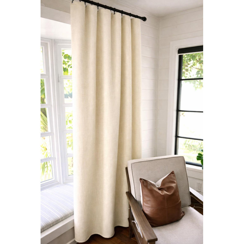Rideaux en coton beige clair au lait de coco, l 25 po x L 84 po
