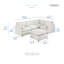 Canapé modulaire en chenille 5 pièces 103,5 po avec repose-pieds, coussins réversibles et pieds en noyer massif Seabolt-859720948