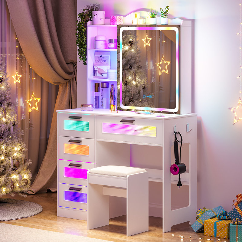 Coiffeuse Lieliea, Blanc