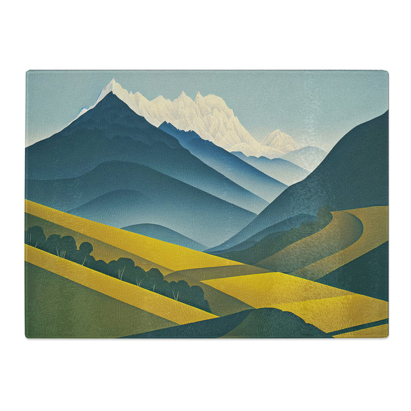 Staggering Mountain Landscape  Glass Chopping Board