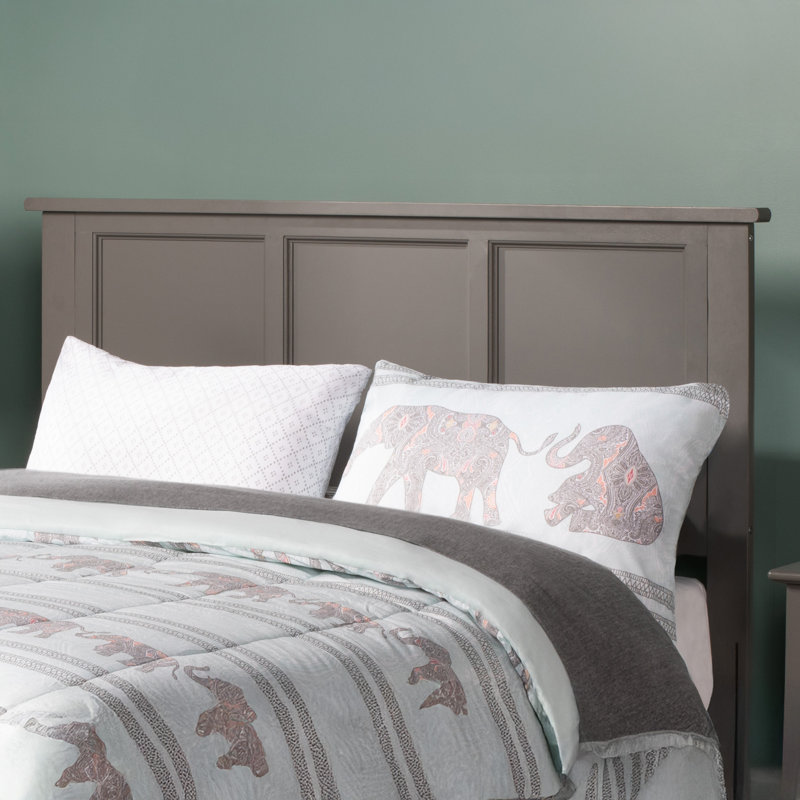 Tête de lit en bois massif Amear, Double, gris