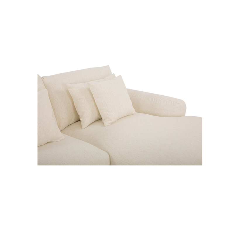 Berga Chaise Sectional, Right Hand Facing, Pebble Polyester