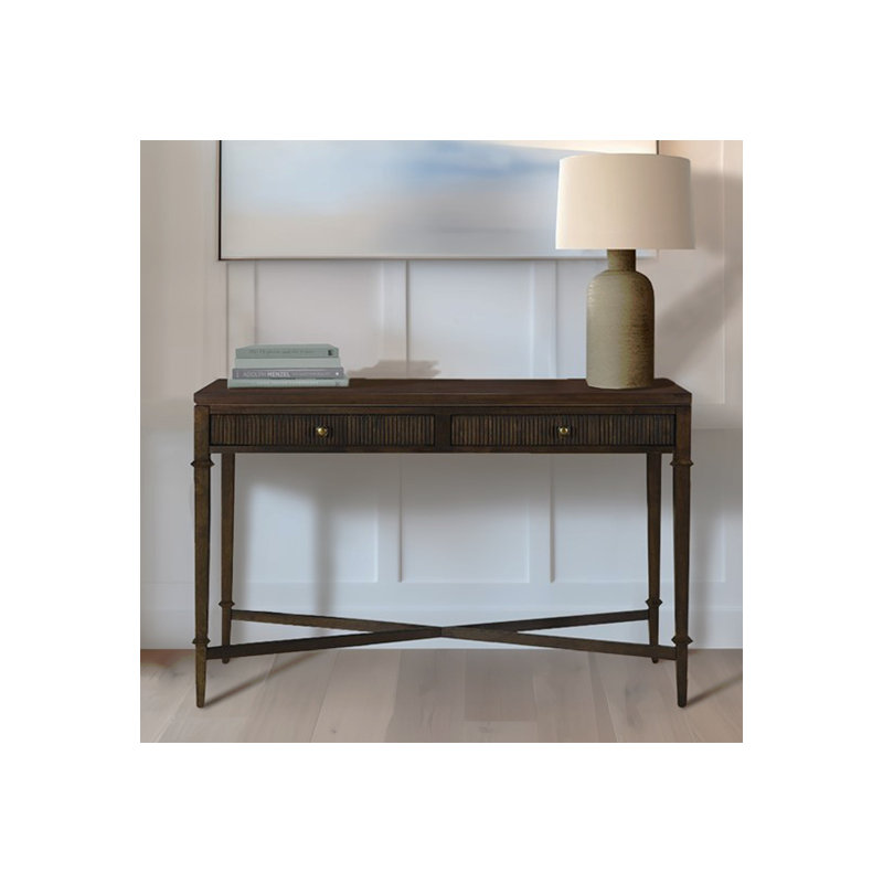 Console de rangement cannelée à 2 tiroirs