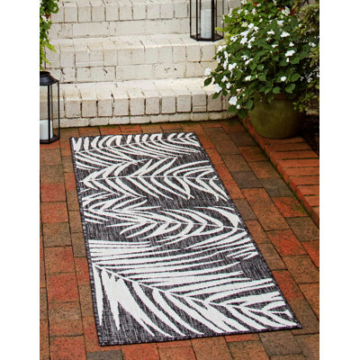 Valletta Floral Charcoal/Gray/Ivory Indoor/Outdoor Area Rug