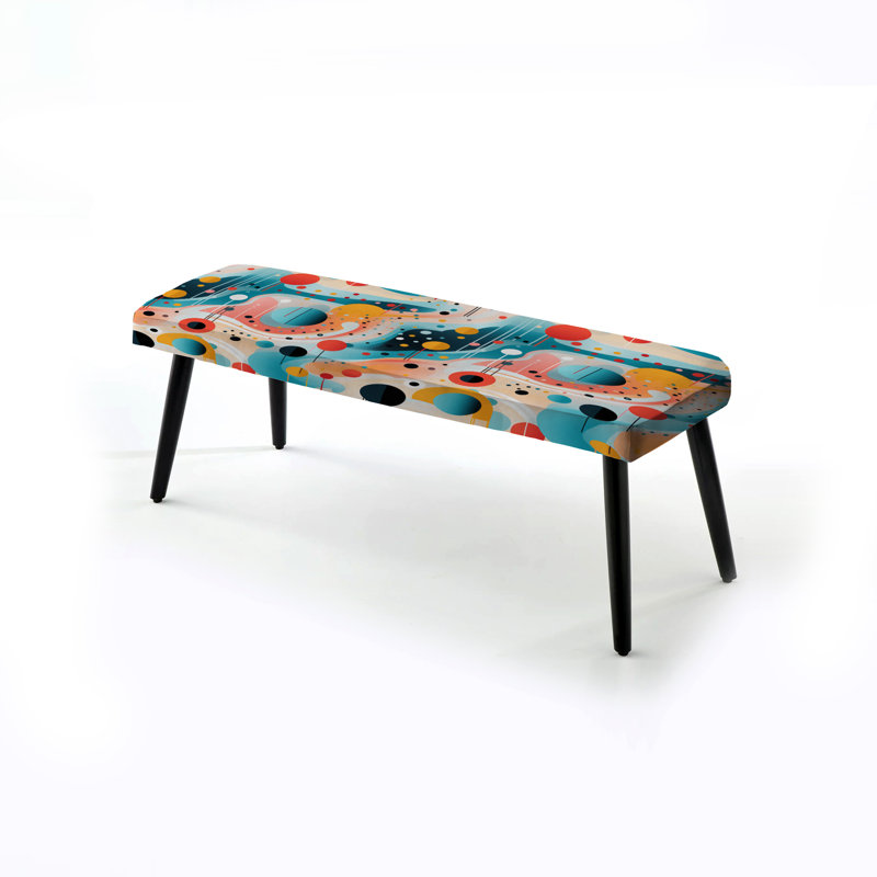 Futurist Polka Nexus - Banc rembourré à pois noir