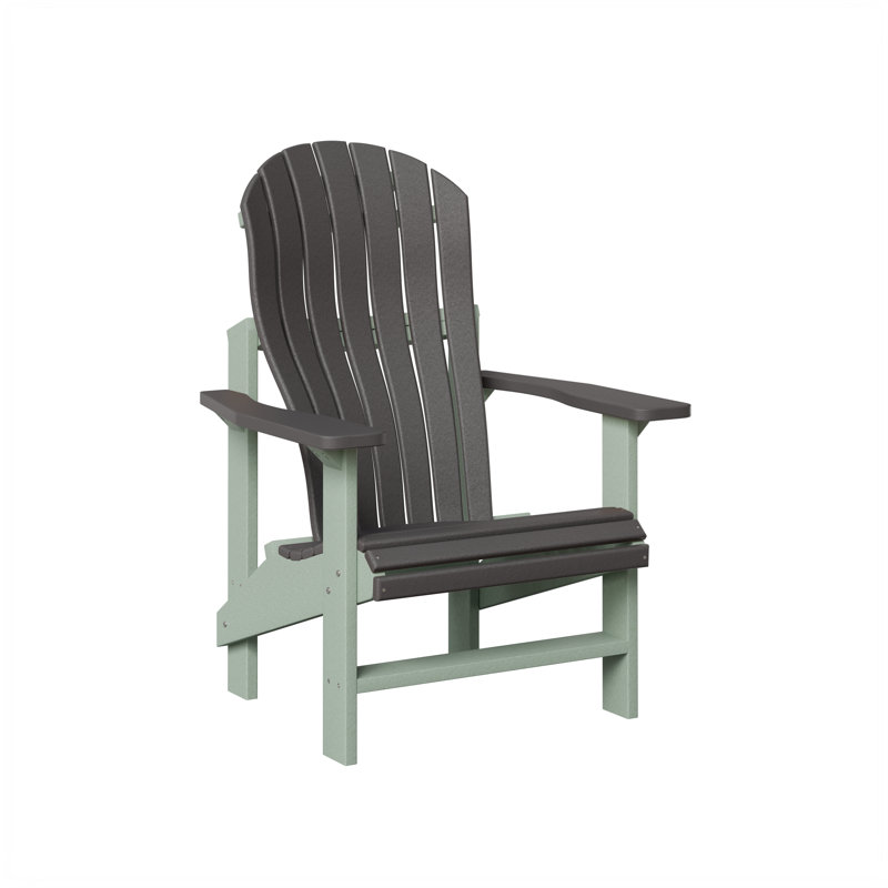 Berlin Gardens Contour Upright Adirondack Chair, Smoke Gray with Seafoam