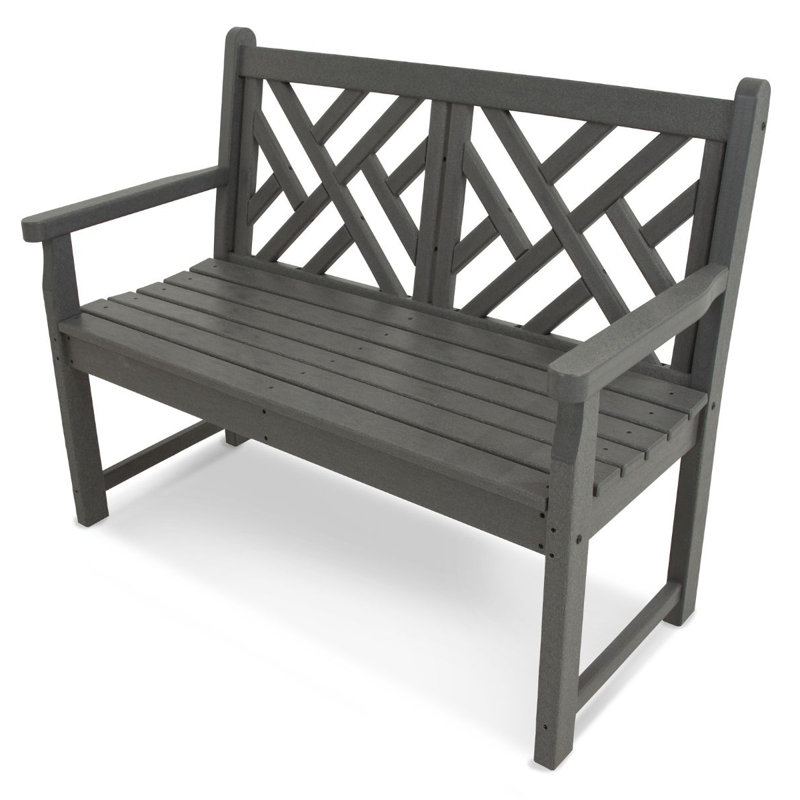 Banc 48 po POLYWOOD Chippendale, Gris ardoise